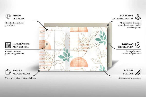 Worktop saver Boho pattern leaves