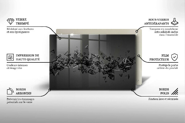 Induction hob protector Abstraction 3D shapes