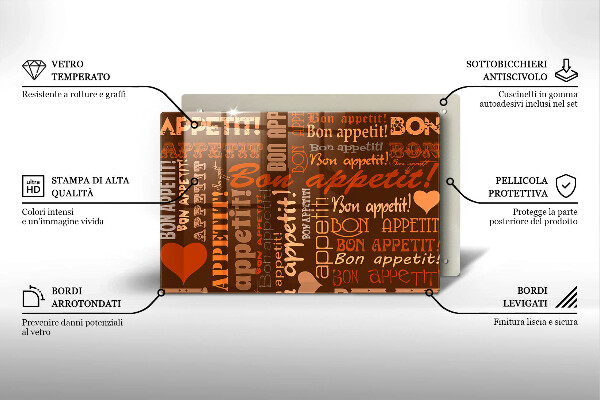 Induction hob protector Text Bon Appetit