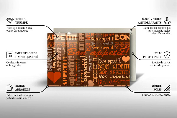 Induction hob protector Text Bon Appetit