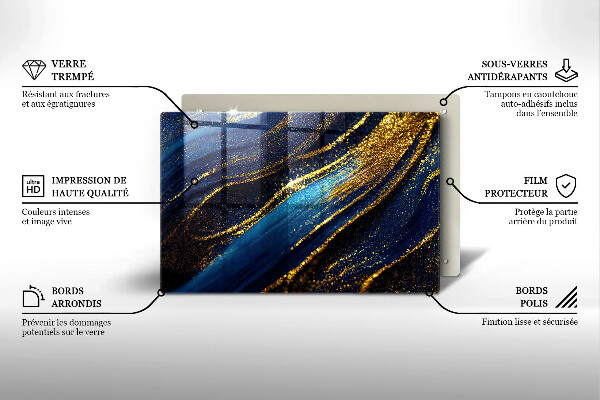 Work surface savers Navy blue abstraction