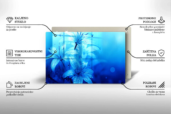 Work surface savers Blue flowers