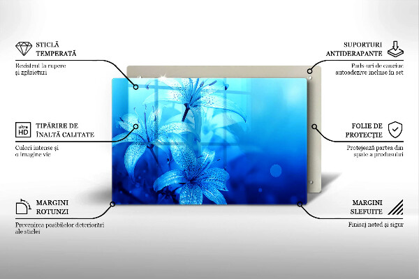 Work surface savers Blue flowers