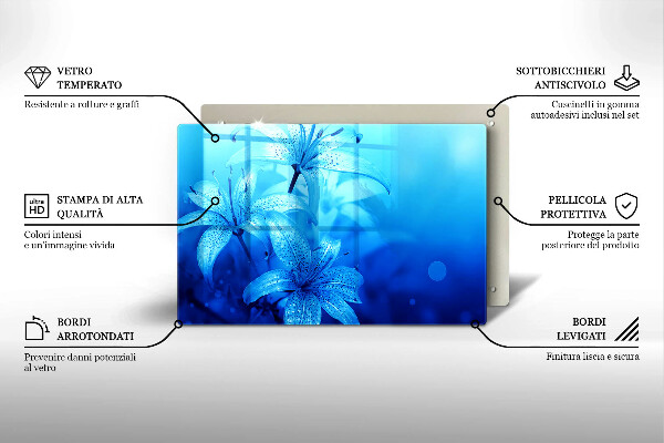 Work surface savers Blue flowers