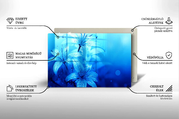 Work surface savers Blue flowers