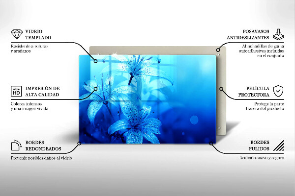 Work surface savers Blue flowers