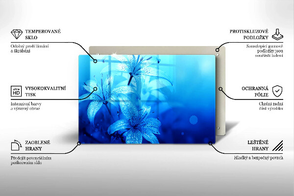 Work surface savers Blue flowers