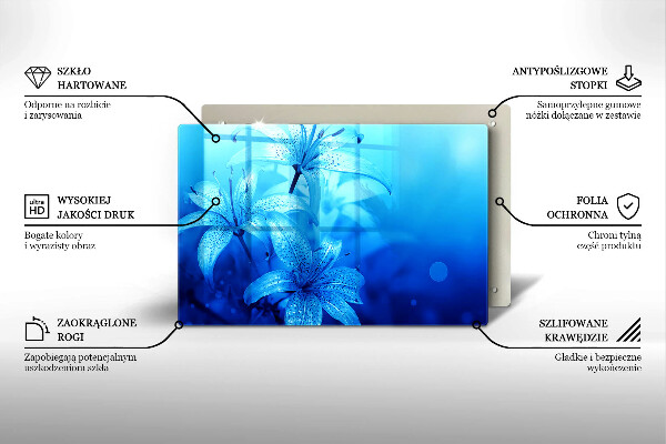 Work surface savers Blue flowers