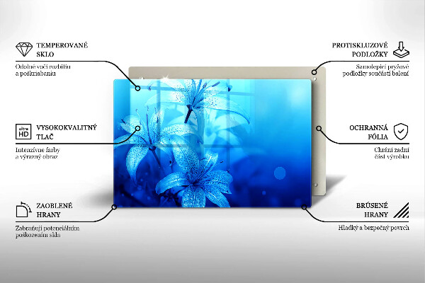 Work surface savers Blue flowers