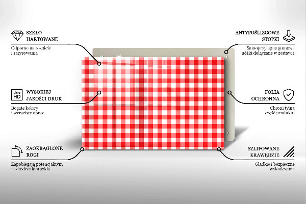 Kitchen worktop saver Red white grille
