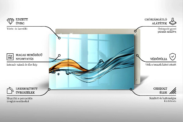 Kitchen worktop saver Water on a blue background