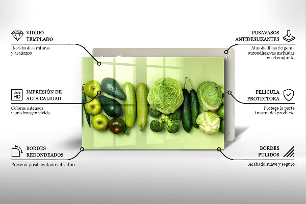 Kitchen worktop saver Green fruits and vegetables
