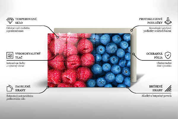 Work surface savers Fruit of raspberry and blueberries