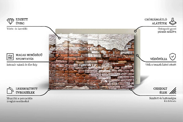 Worktop saver Old wall of brick and concrete