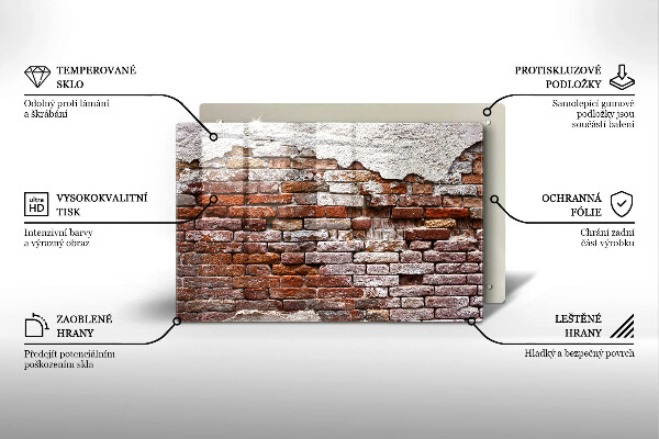 Worktop saver Old wall of brick and concrete