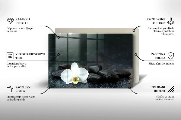 Induction hob protector White flower stones Zen