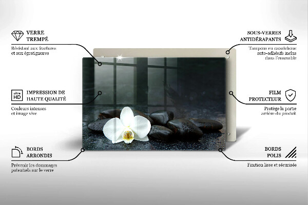 Induction hob protector White flower stones Zen