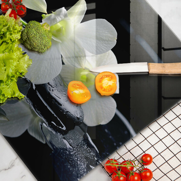 Worktop saver Zen white flowers in water