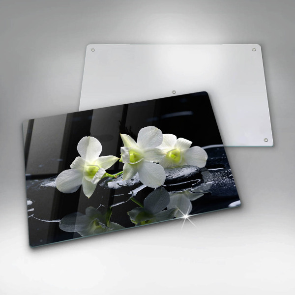 Worktop saver Zen white flowers in water