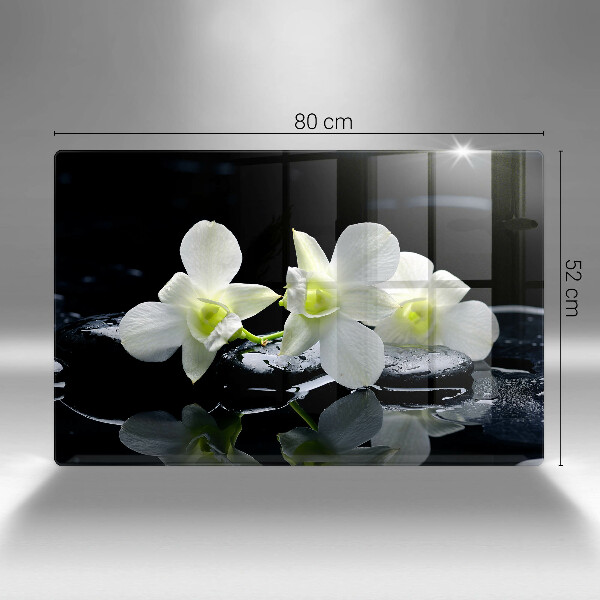 Worktop saver Zen white flowers in water