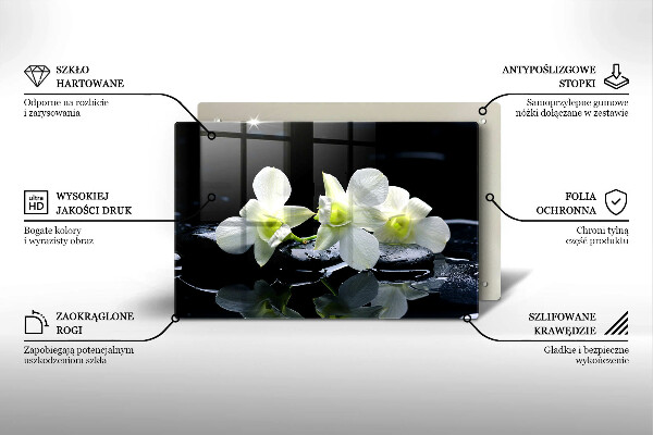 Worktop saver Zen white flowers in water