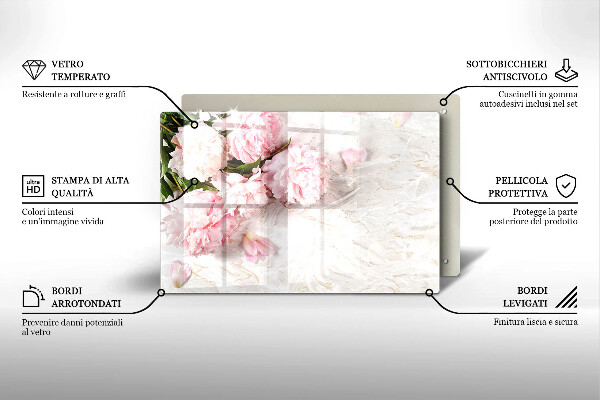 Induction hob protector Delicate roses flowers