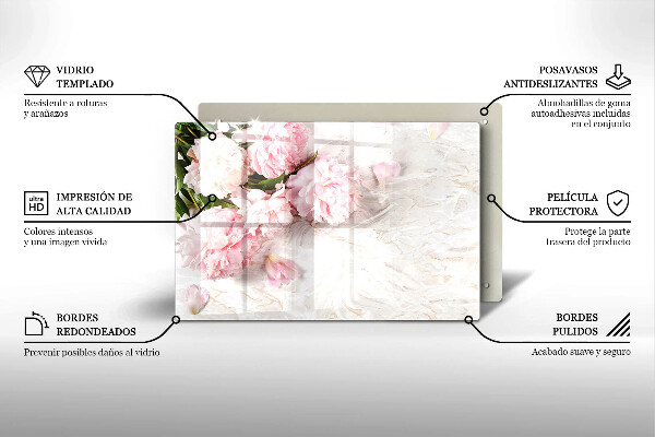 Induction hob protector Delicate roses flowers