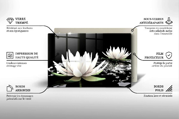 Worktop saver White lilies on the water