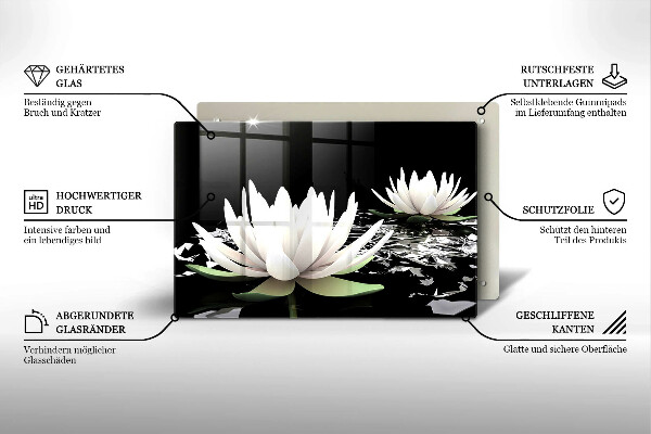 Worktop saver White lilies on the water