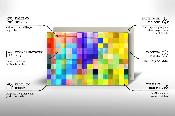 Worktop protector Colorful squares pixels