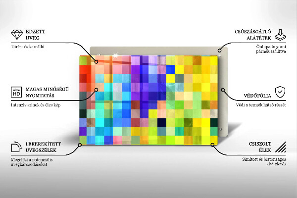 Worktop protector Colorful squares pixels