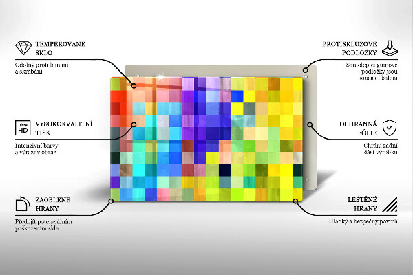 Worktop protector Colorful squares pixels