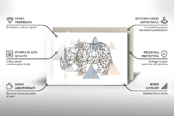 Worktop protector Line-art rhino