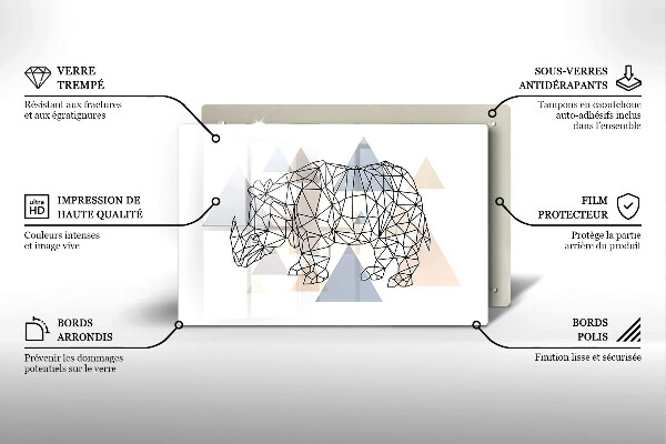 Worktop protector Line-art rhino