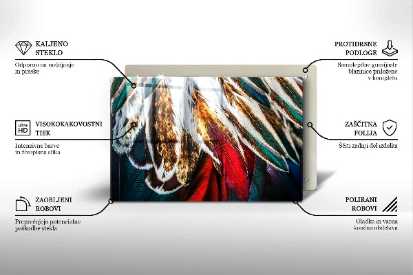 Induction hob protector Boho bird feathers