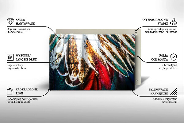 Induction hob protector Boho bird feathers