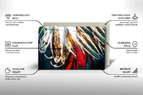 Induction hob protector Boho bird feathers