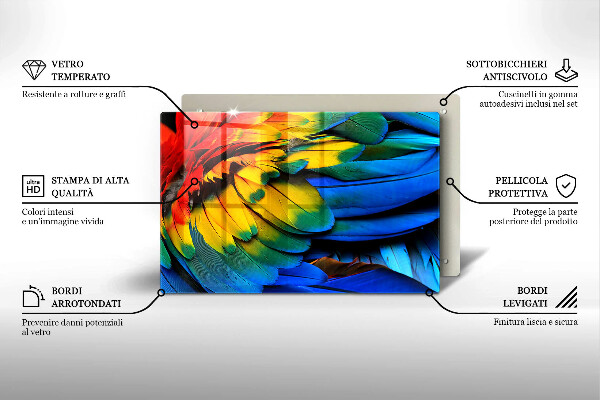 Worktop saver Colorful parrots