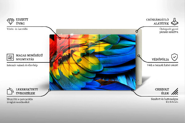 Worktop saver Colorful parrots