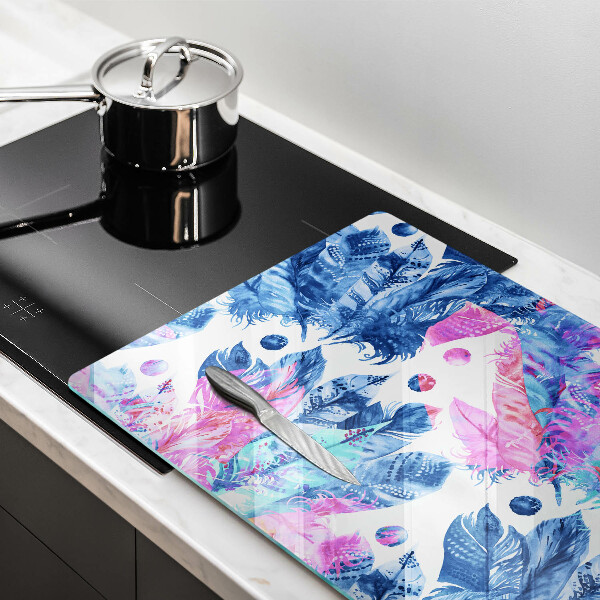 Worktop saver Illustration of boho feathers