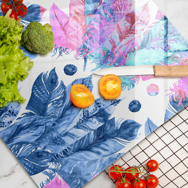 Worktop saver Illustration of boho feathers