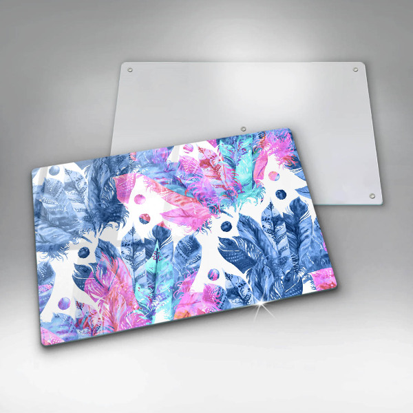 Worktop saver Illustration of boho feathers