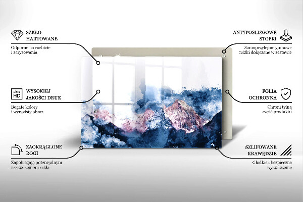 Worktop saver Abstraction painted mountains