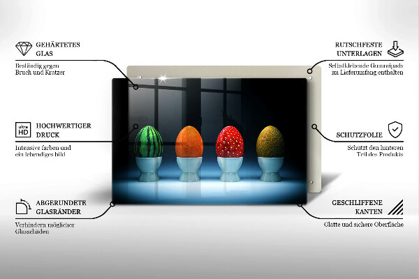 Induction hob protector Abstraction egg fruits