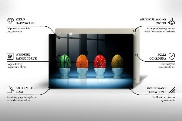 Induction hob protector Abstraction egg fruits