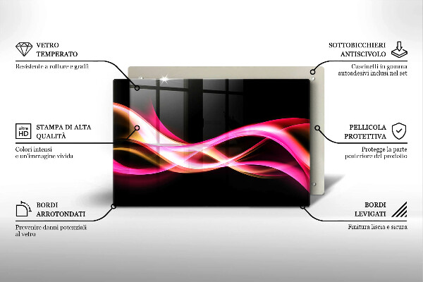 Induction hob protector Neon Smoke abstraction