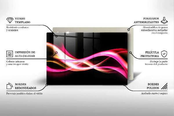 Induction hob protector Neon Smoke abstraction