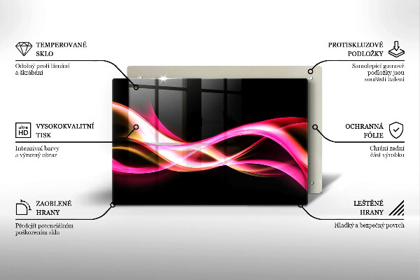 Induction hob protector Neon Smoke abstraction