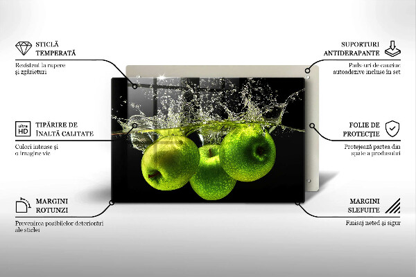 Induction hob protector Green apples and water