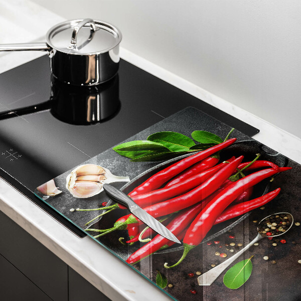 Induction hob protector Red chili peppers